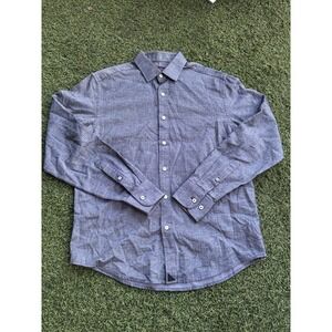Untuckit‎ Shirt Mens Medium M Gray Solid Button Down Long Sleeve Collared